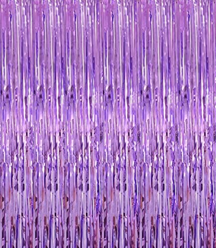 Light Purple Fringe Curtain Set 2pcs 32ft x 82ft