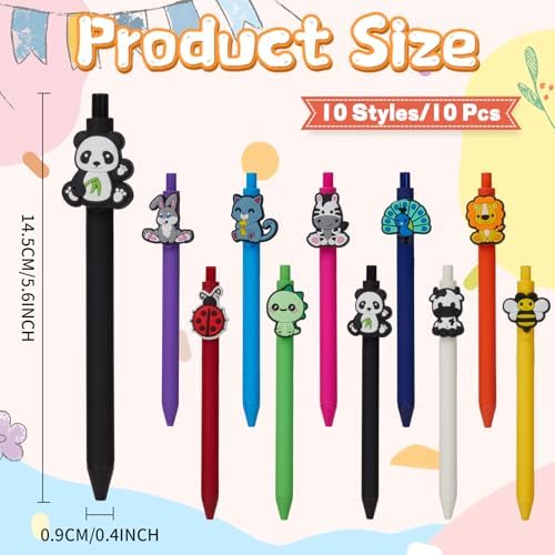 10 Pcs Cute Cartoon Animal Theme Ballpoint Pens