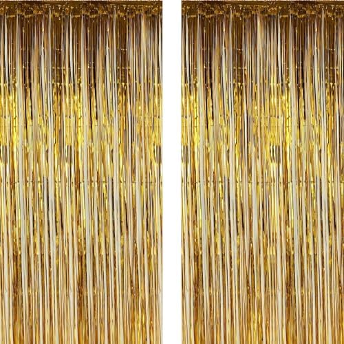 Twinkle Star 2 Pack Gold Photo Booth Backdrop Curtains