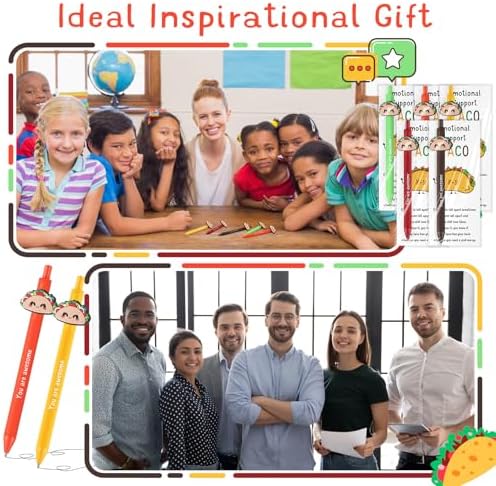 Qilery 25 Piece Emotional Support Taco Pens Gift Set