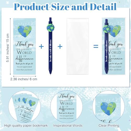 20 Sets Back to School Gift Cute Retractable Globe Pens