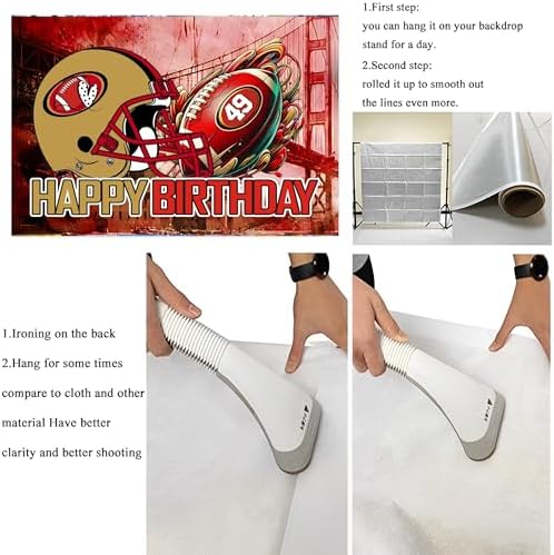 49 Football Themed Birthday Backdrop 5x3ft