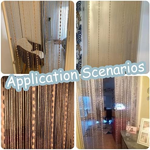 Hysenm 39x79 Inch Curtain with Glitter Fringe