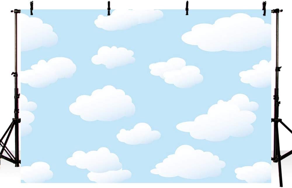 MEHOFOND Blue Sky Cloud Birthday Party Backdrop