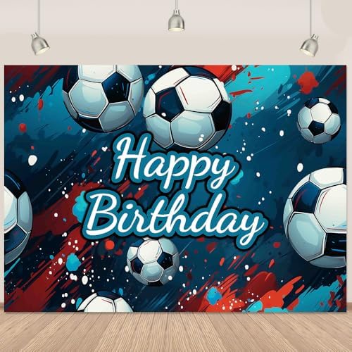Soccer Birthday Banner Backdrop 5x3ft