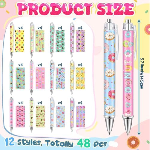 48 Pcs Donut Gel Pens Bulk Cute Donut Writing Pens