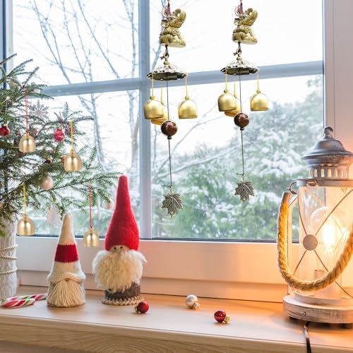 YGAOHF 12 Pcs Gold Bells with Hanging Rope