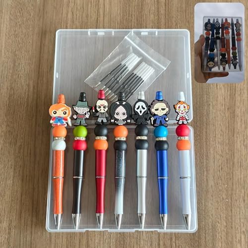 7PCS Horror Movie Pens with Clear Storage Box