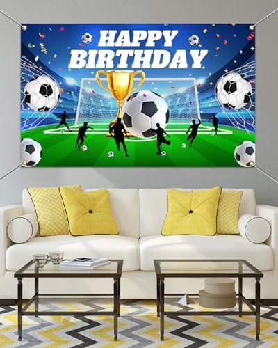 Mocsicka Soccer Birthday Photo Backdrop Banner