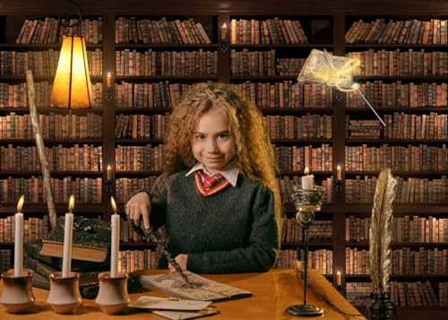 Alltten 7x5FT Magic Bookshelf Halloween Backdrop
