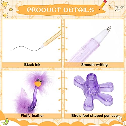 48 Pcs Fluffy Flamingo Ostrich Pens Set for Kids Adults