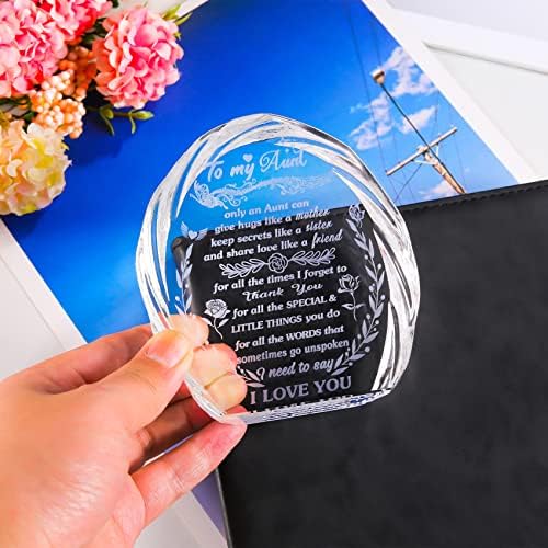 Crystal Keepsake Plaque for Aunt - Gifted by Niece Nephew