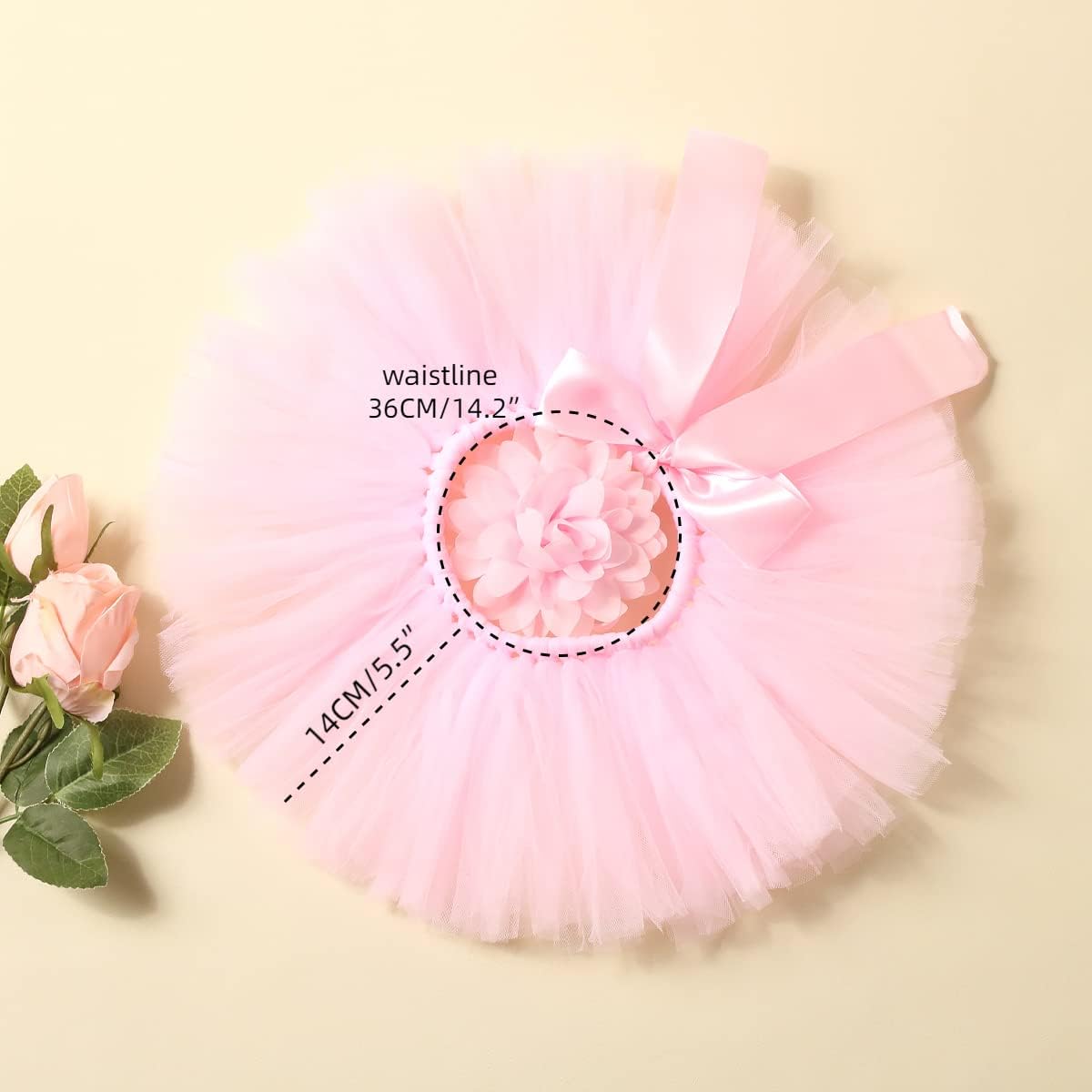 Ylsteed Newborn Girls Photo Prop Tutu Skirt Light Pink