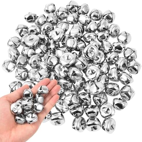100 Pcs Jingle Bells Bulk Silver 1 Inch