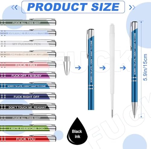24 Snarky Office Pens Funny Ballpoint Pens with Insulting Quotes