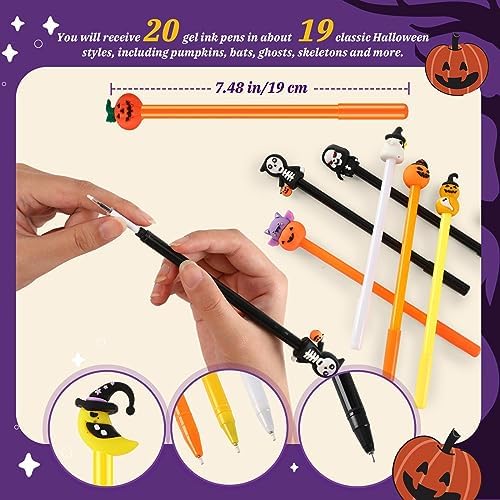 SANNIX 20pc Halloween Cartoon Gel Pens for Kids Party Favors