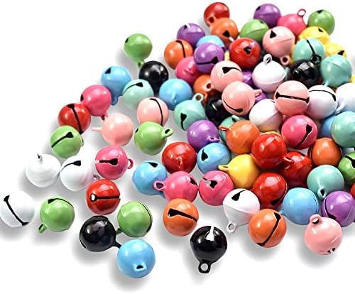 100 Pack Colorful Metal Christmas Jingle Bells 14mm