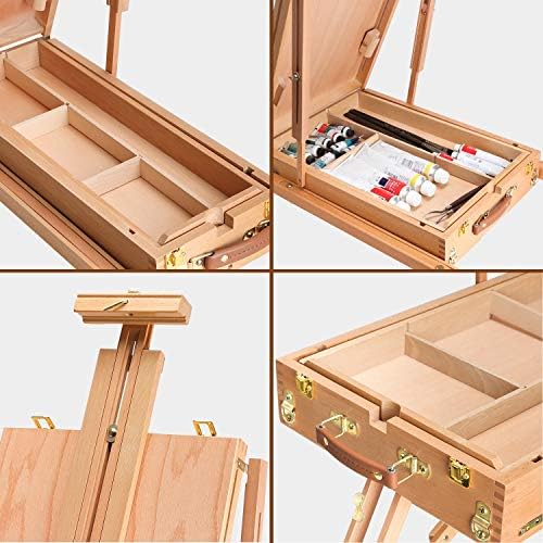 Foldable Artist Easel with Drawer for Outdoor Painting