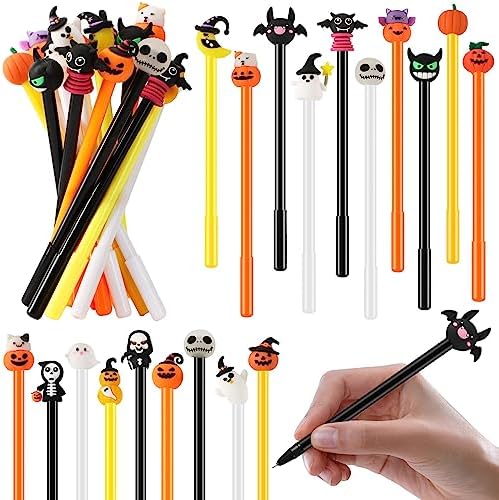SANNIX 20pc Halloween Cartoon Gel Pens for Kids Party Favors