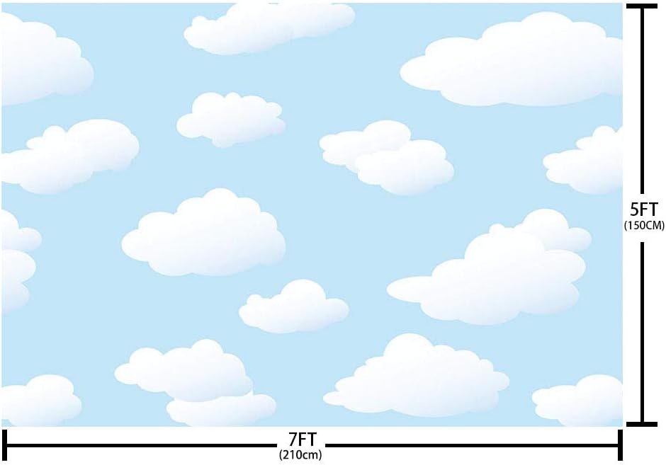 MEHOFOND Blue Sky Cloud Birthday Party Backdrop