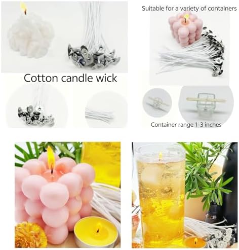 100Pcs Candle Wicks 8 Inch Set with Accessories