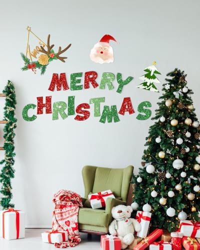216 Pcs Christmas Glitter Bulletin Board Letters Decorations