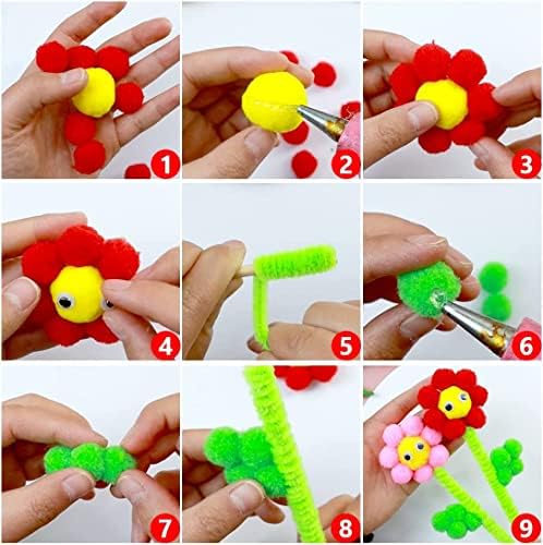 Praisebank Purple Pom Poms 90pcs 15 Inch for Crafts
