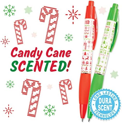 Holiday Smens Candy Cane Scented Gel Ink Pens 6 Count