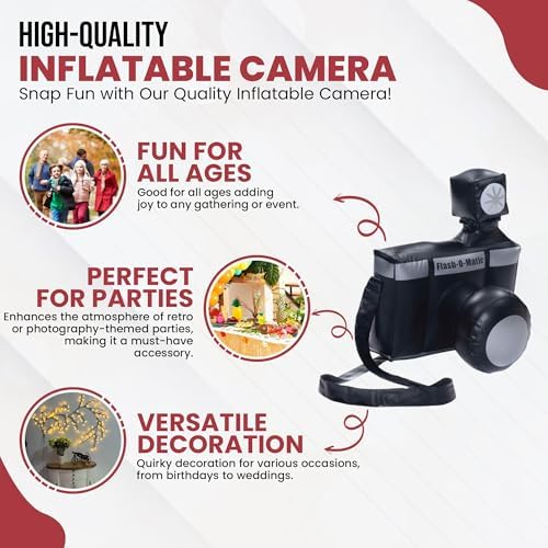 Inflatable Clown Camera Prop Black Silver