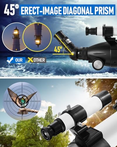 Sararoom High-Powered Refractor Telescope with Tripod and Phone Adapter