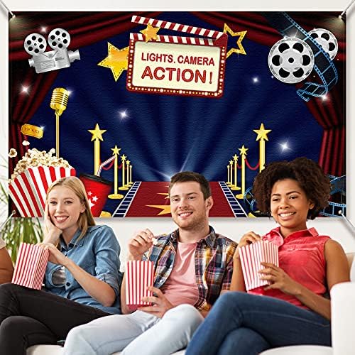 Movie Theme Party Fabric Backdrop - 728 x 433 Inch