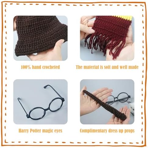4PCS Newborn Wizard Costume Props Set