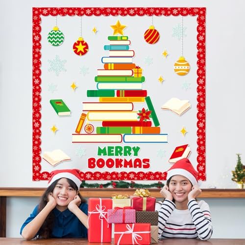 Christmas Bulletin Board Decoration Set with 74pcs Decorations