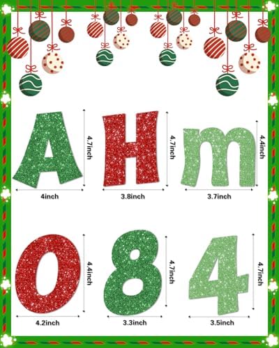 216 Pcs Christmas Glitter Bulletin Board Letters Decorations
