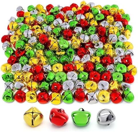 LIGHOON Jingle Bells 1 Inch Metal Craft Decor 50 Pcs
