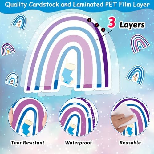 Winter Boho Rainbow Bulletin Board Decorations Set