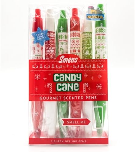 Holiday Smens Candy Cane Scented Gel Ink Pens 6 Count