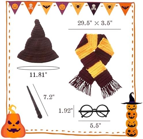 4PCS Newborn Wizard Costume Props Set