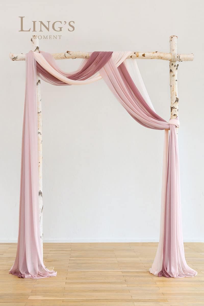 Lings Moment Wedding Arch Draping Fabric 3 Panels Dusty Rose Mauve Blush