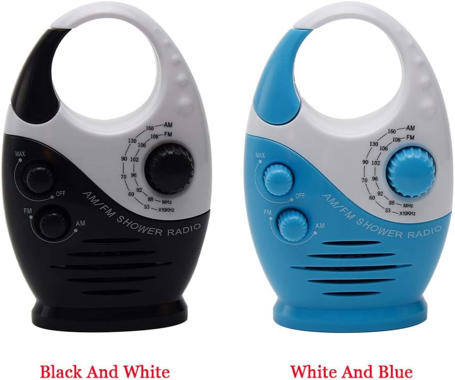 Shower Radio with AM FM Waterproof Portable Black