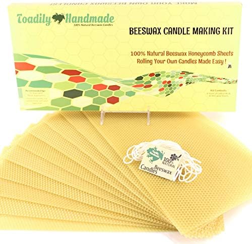 Toadily Handmade Beeswax Candle Kit 10 Sheets 6 Yards Wick
