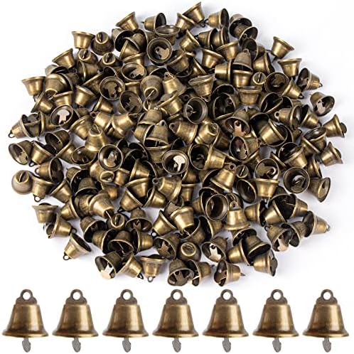 Framendino 200 Pack Mini Bronze Jingle Bells