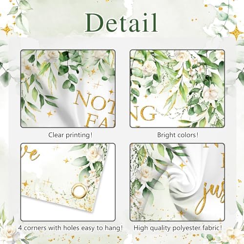 Avezano Nothing Fancy Just Love Sage Green Wedding Shower Banner 6x36ft