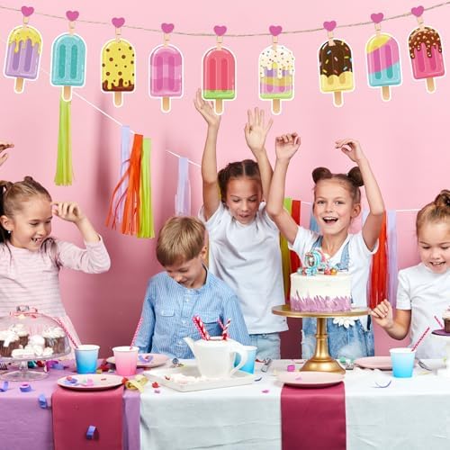 Dianelhall 45 Pcs Ice Pop Birthday Decorations