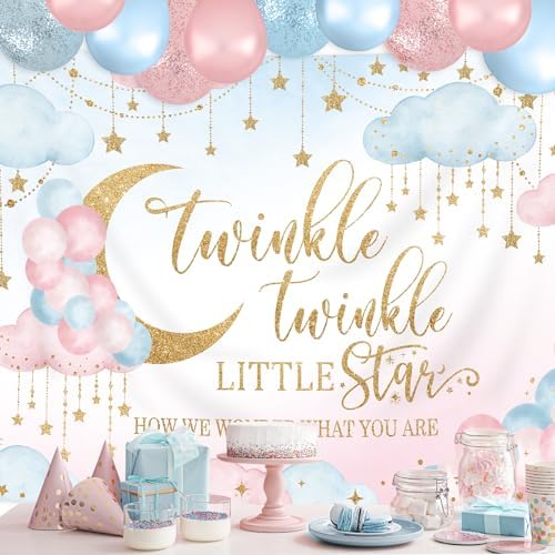 Homewelle Twinkle Twinkle Little Star Gender Reveal Backdrop 7x5 Feet
