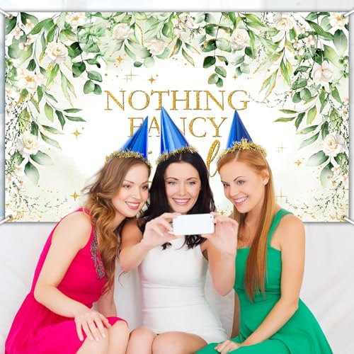 Avezano Nothing Fancy Just Love Sage Green Wedding Shower Banner 6x36ft