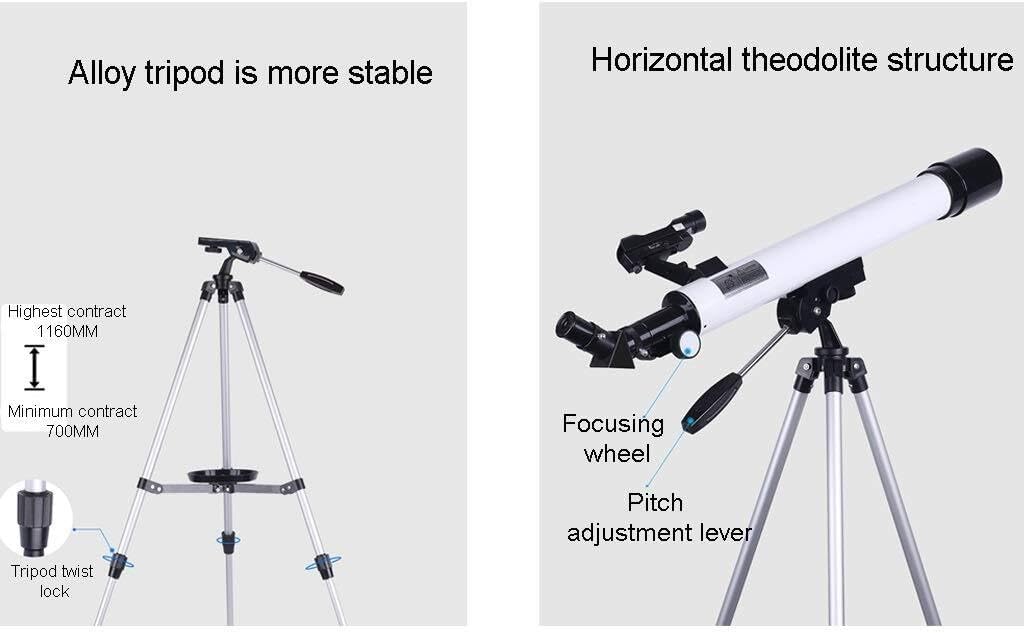 Kids Refractor Telescope 600mm x 50mm with 20mm 125mm Eyepieces