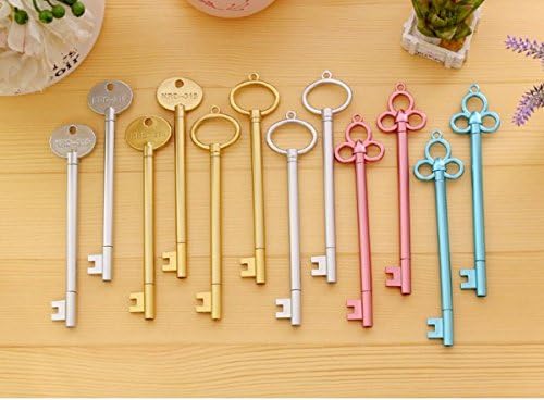 20 Pieces Novelty Key Gel Ink Pens Retro Style Black Ink Fine Point