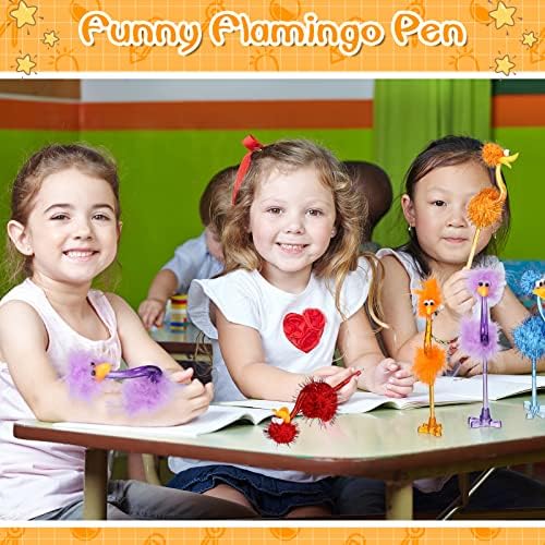 48 Pcs Fluffy Flamingo Ostrich Pens Set for Kids Adults