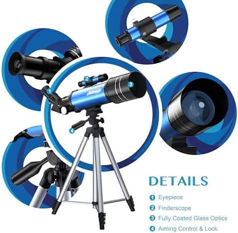 AOMEKIE 40070 70mm Telescope with Tripod and Phone Adapter